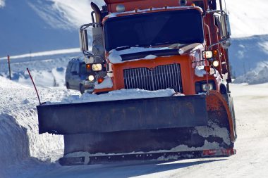 Snowplow Clearing Loveland Pass Road, Colorado United States.